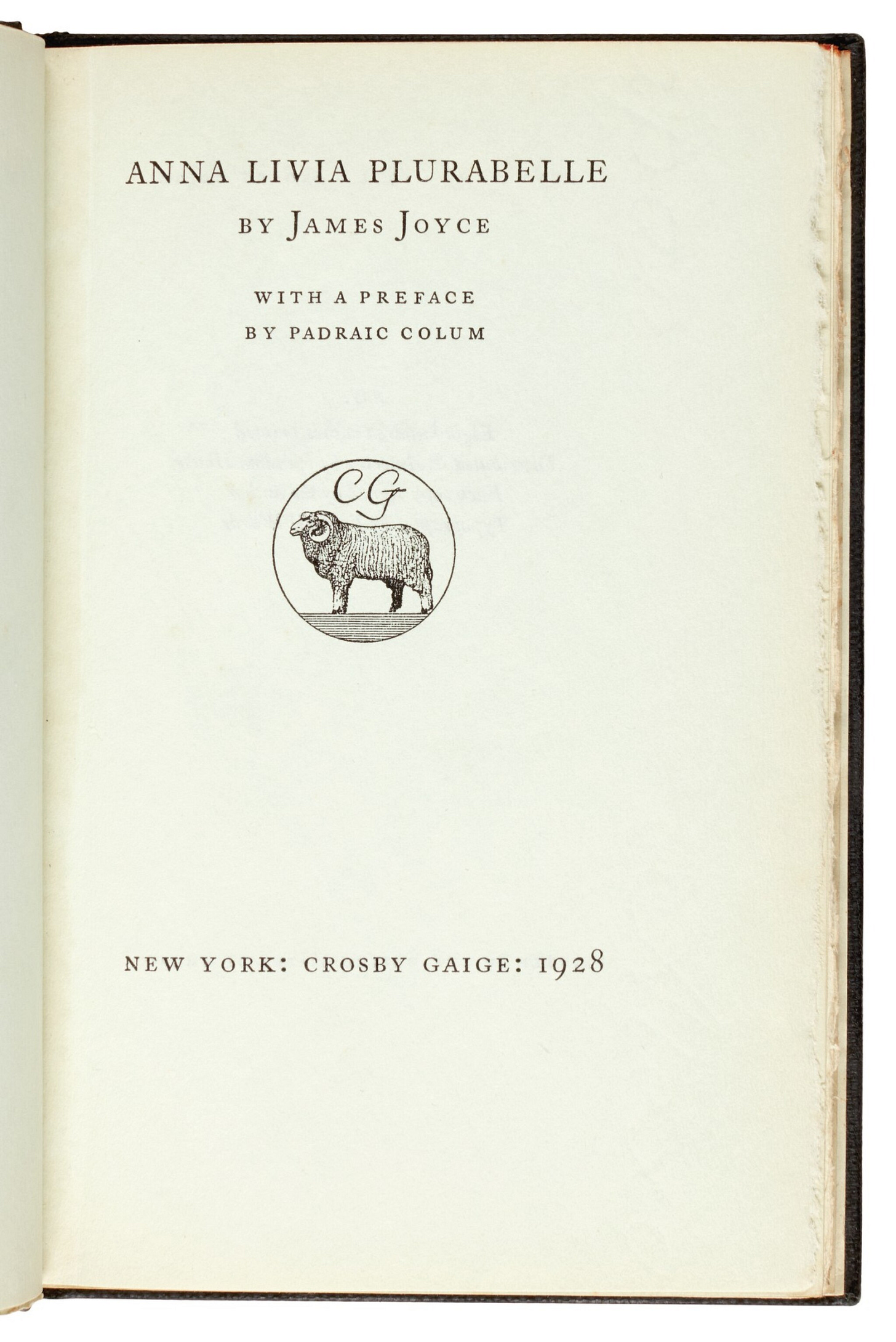 JOYCE | Anna Livia Plurabelle, 1928, one of 50 copies | English Literature,  History, Children's Books and Illustrations | Books & Manuscripts |  Sotheby's