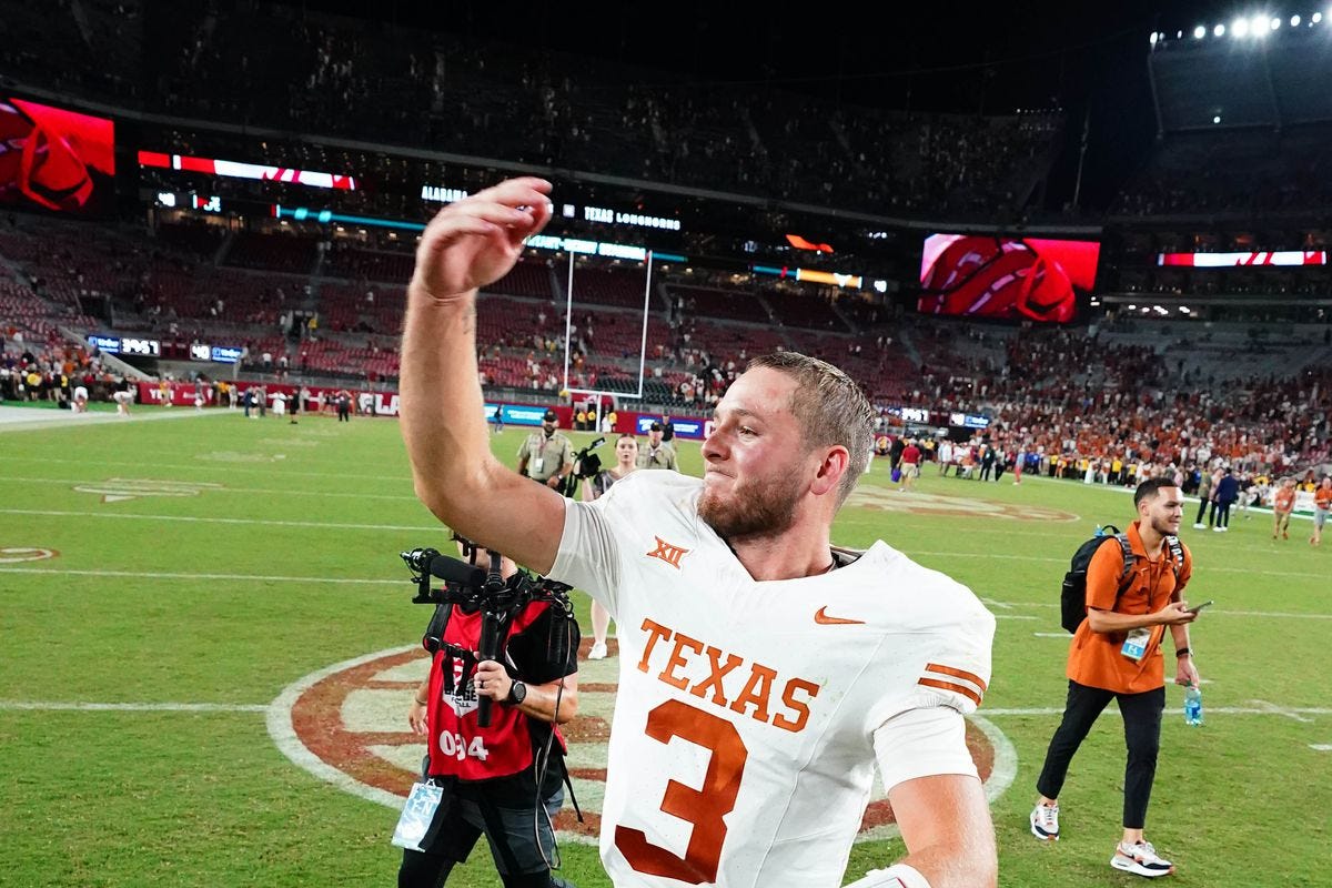 Quinn Ewers called a team meeting after the Alabama win and more from Steve  Sarkisian - Burnt Orange Nation