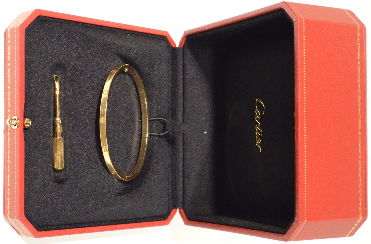 Conceptual images illustrating the article Timeless – the trend that lasts forever, exploring the duality of fashion’s most overused word and how ‘timelessness’ functions as both a trend and an illusion of permanence. cartier love bracelet