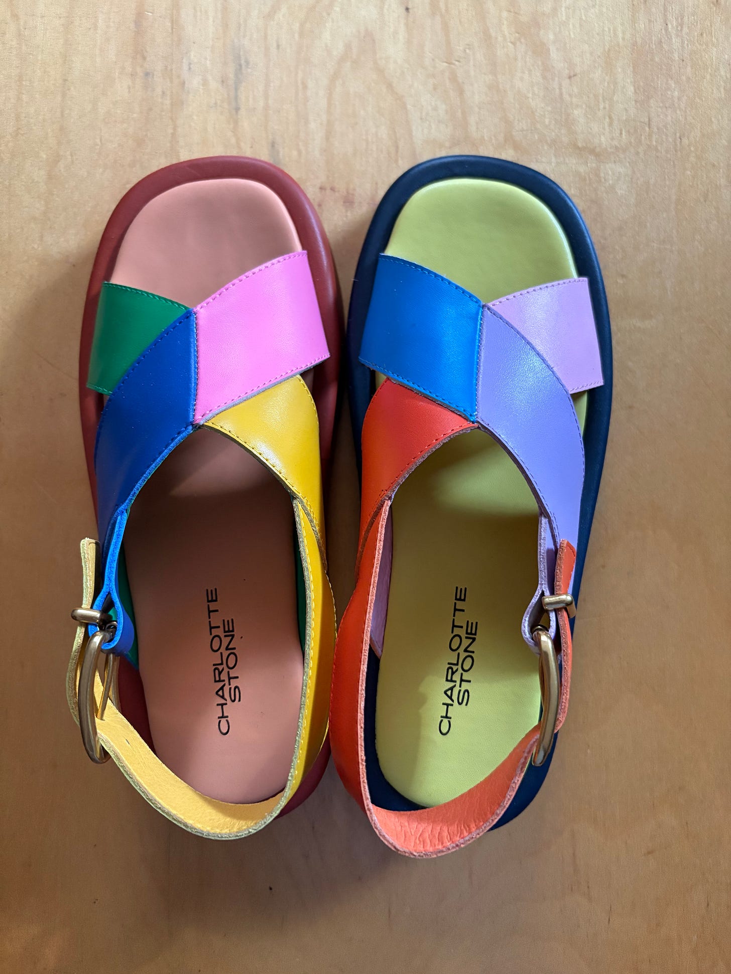 Sari loves her Charlotte Stone multi-colored shoes