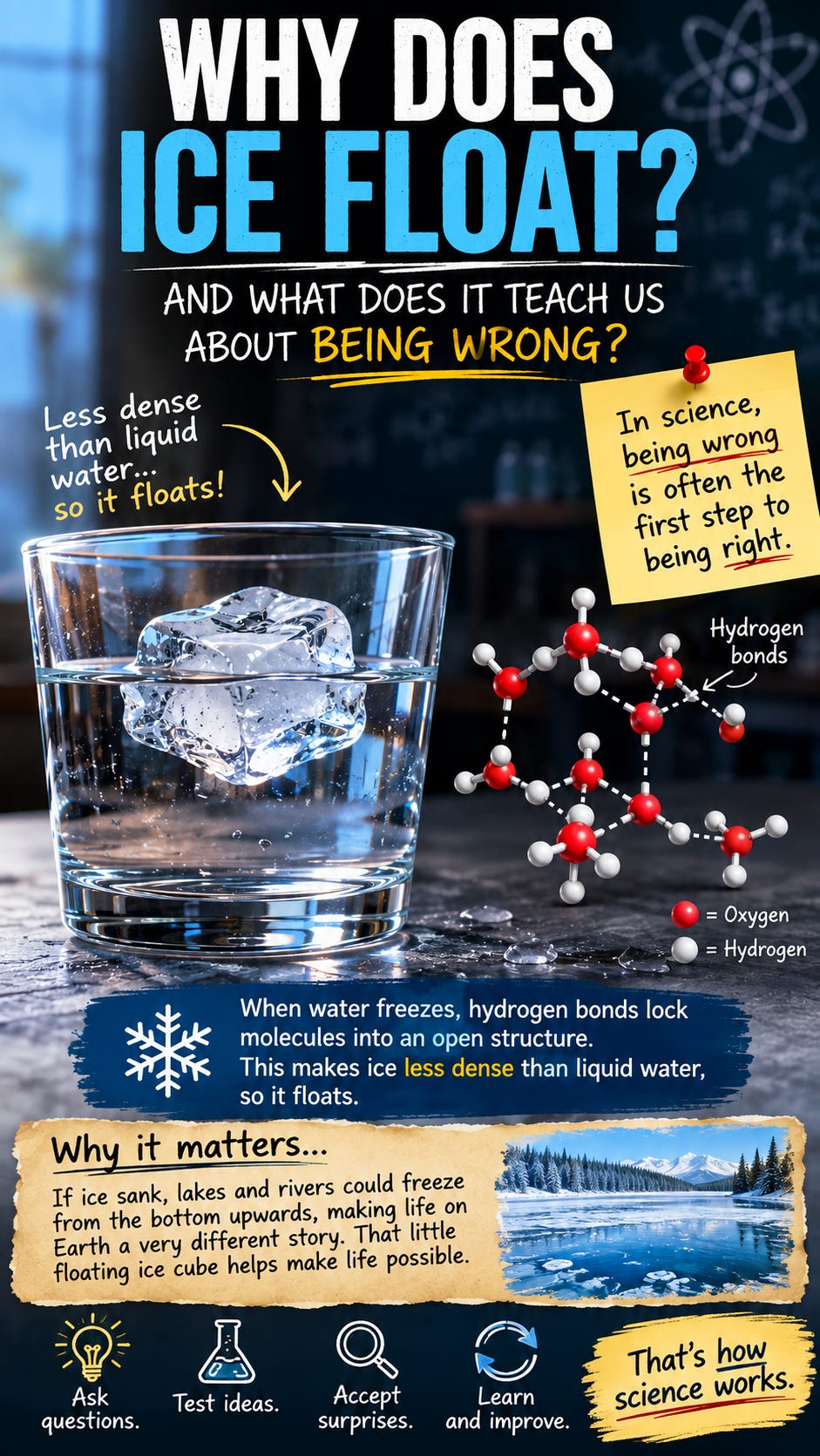 Why Does Ice Float? And What Does It Teach Us About Being Wrong?