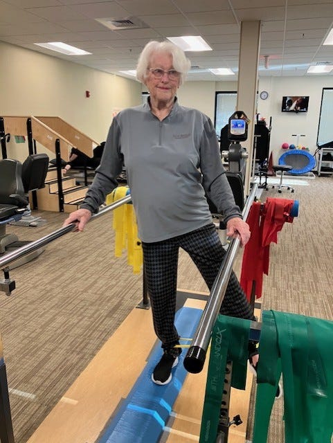 picture of senior practicing balancing