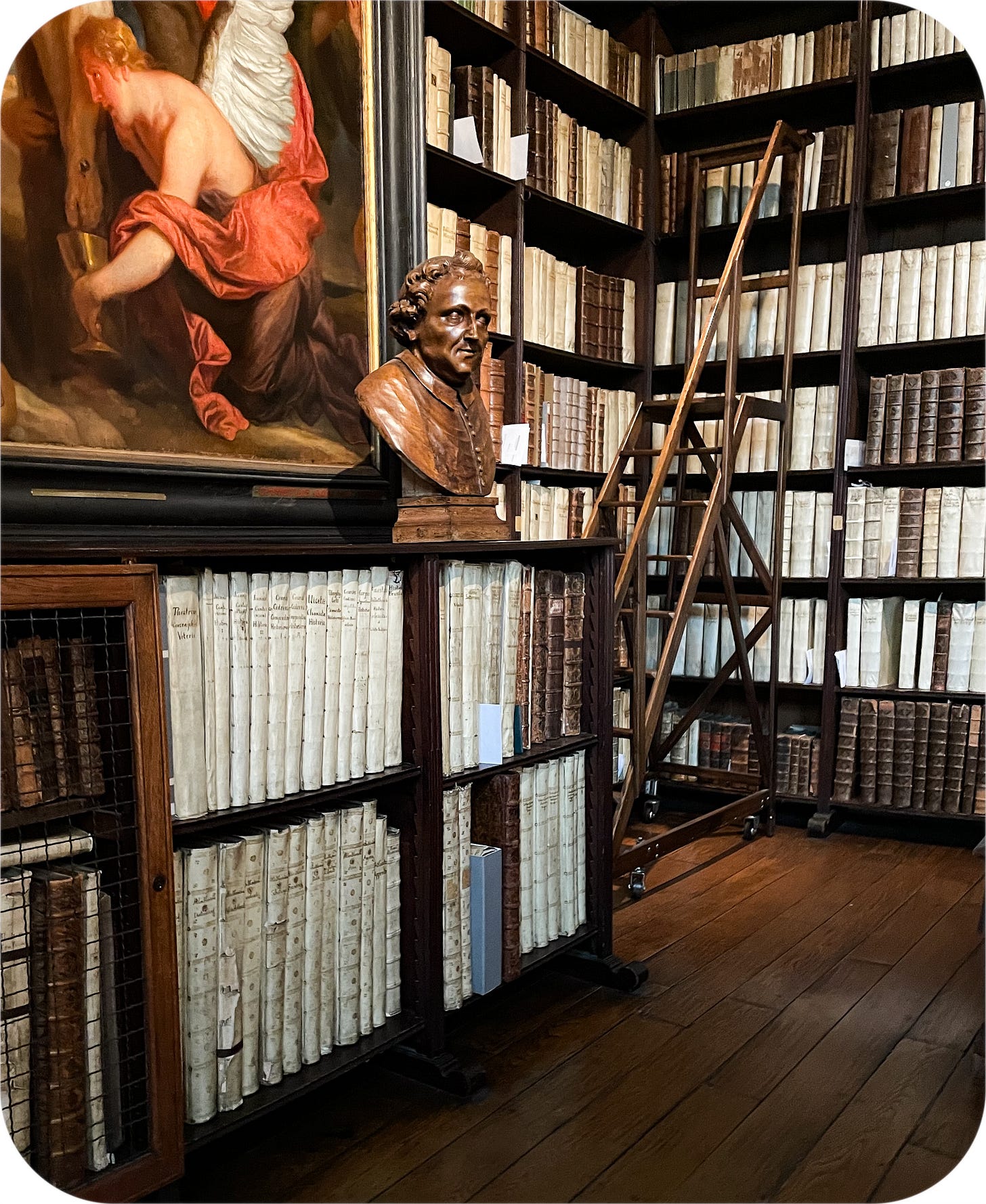 The library inside of the Plantin-Moretus Museum, Antwerp, Belgium