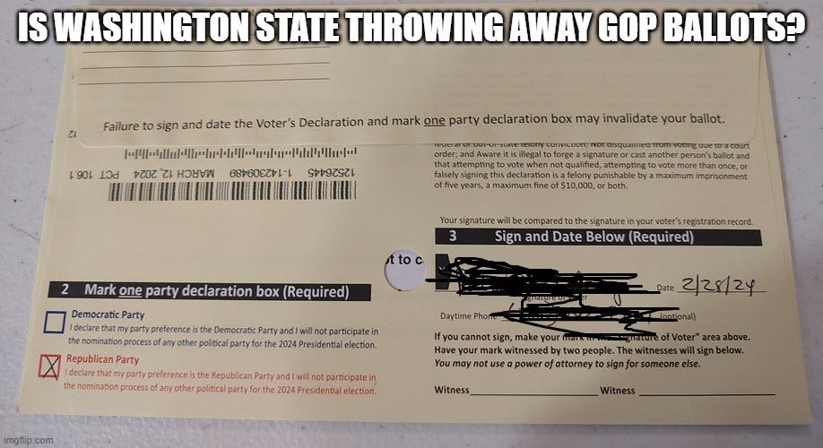Is Washington State Throwing Away GOP Ballots?