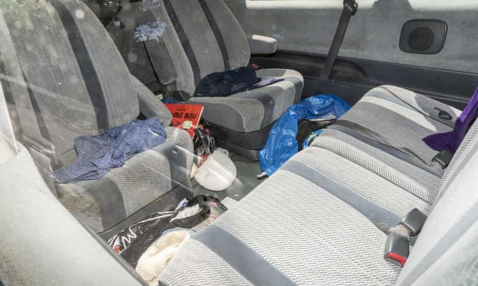 The inside of Johnson’s car. The inside of Johnson’s car.