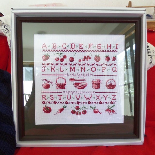 Deb's cross stitch framed Deb's cross stitch framed