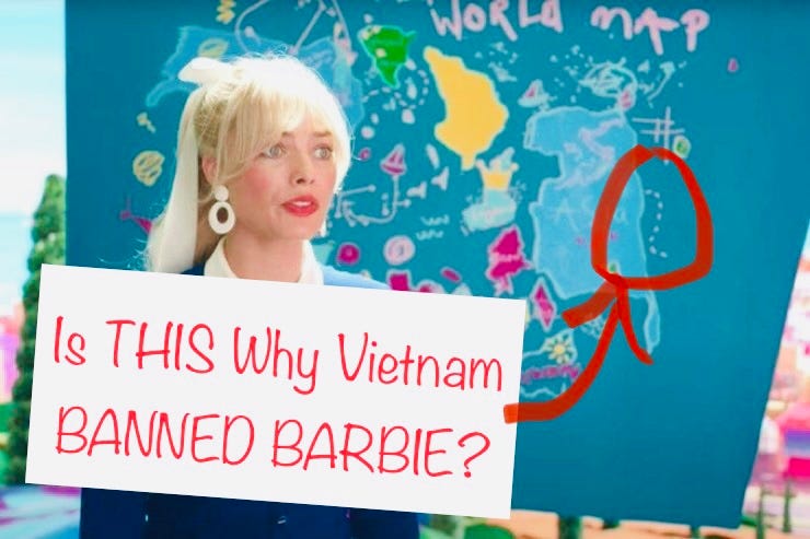 The scene in question from Barbie movie, with callout by me :)