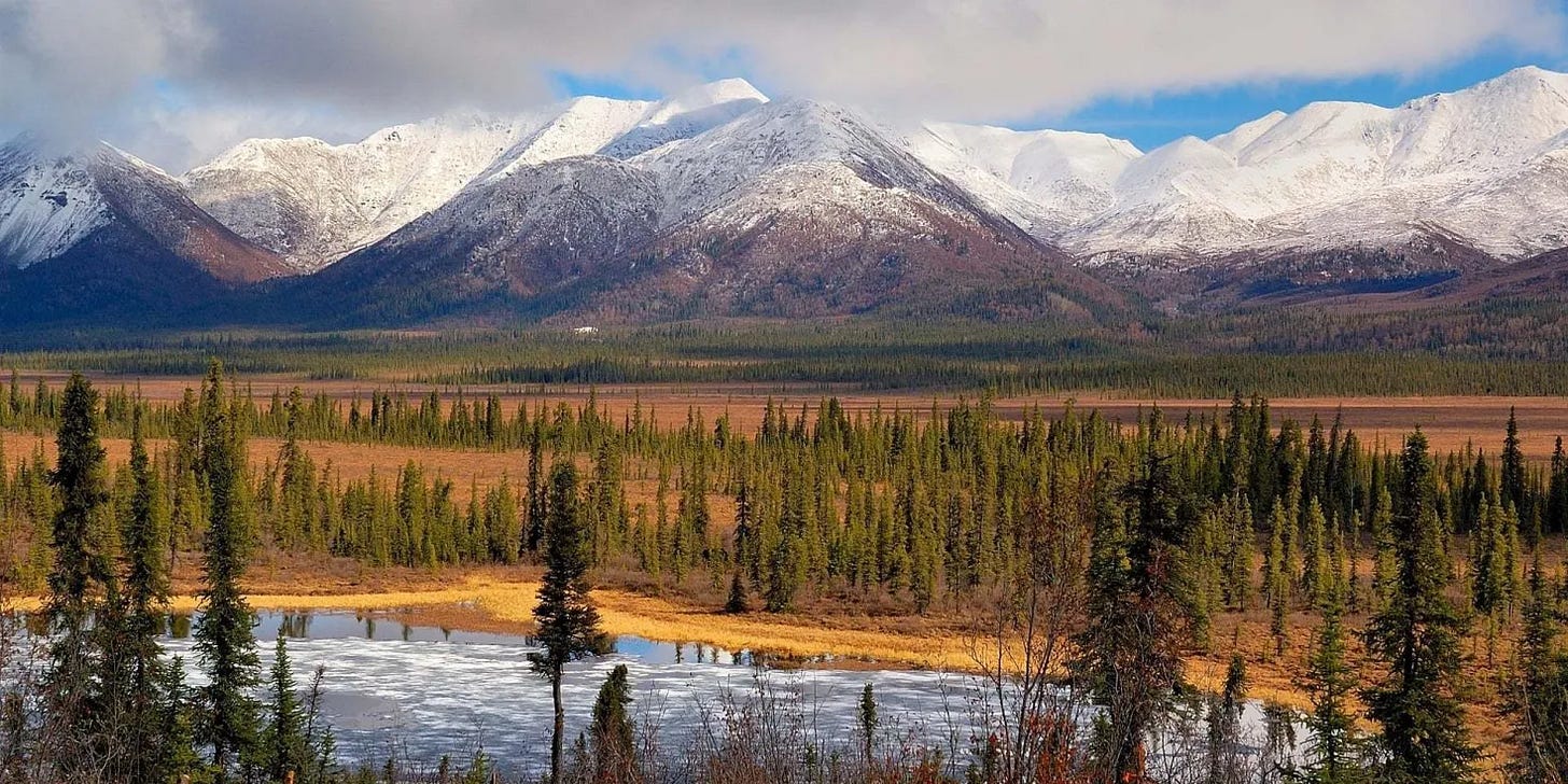 Stunning panoramic mountain scape.