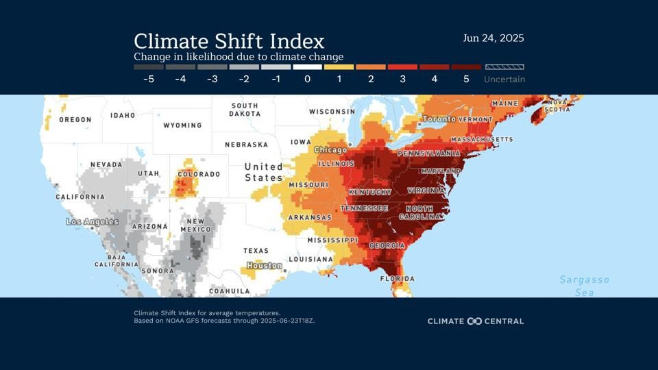 climate shift index for the U.S.
