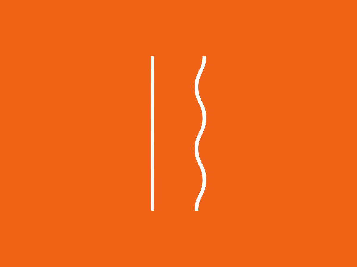 orange background with two squiggly lines on it