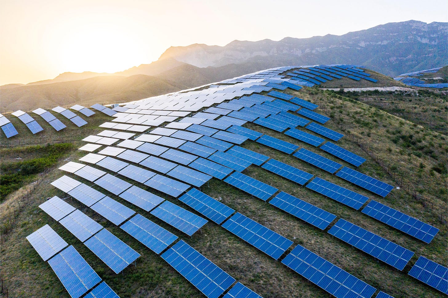 Solar panels cover the hills in Yuncheng, Shanxi province on June 3, 2020. Photo: VCG