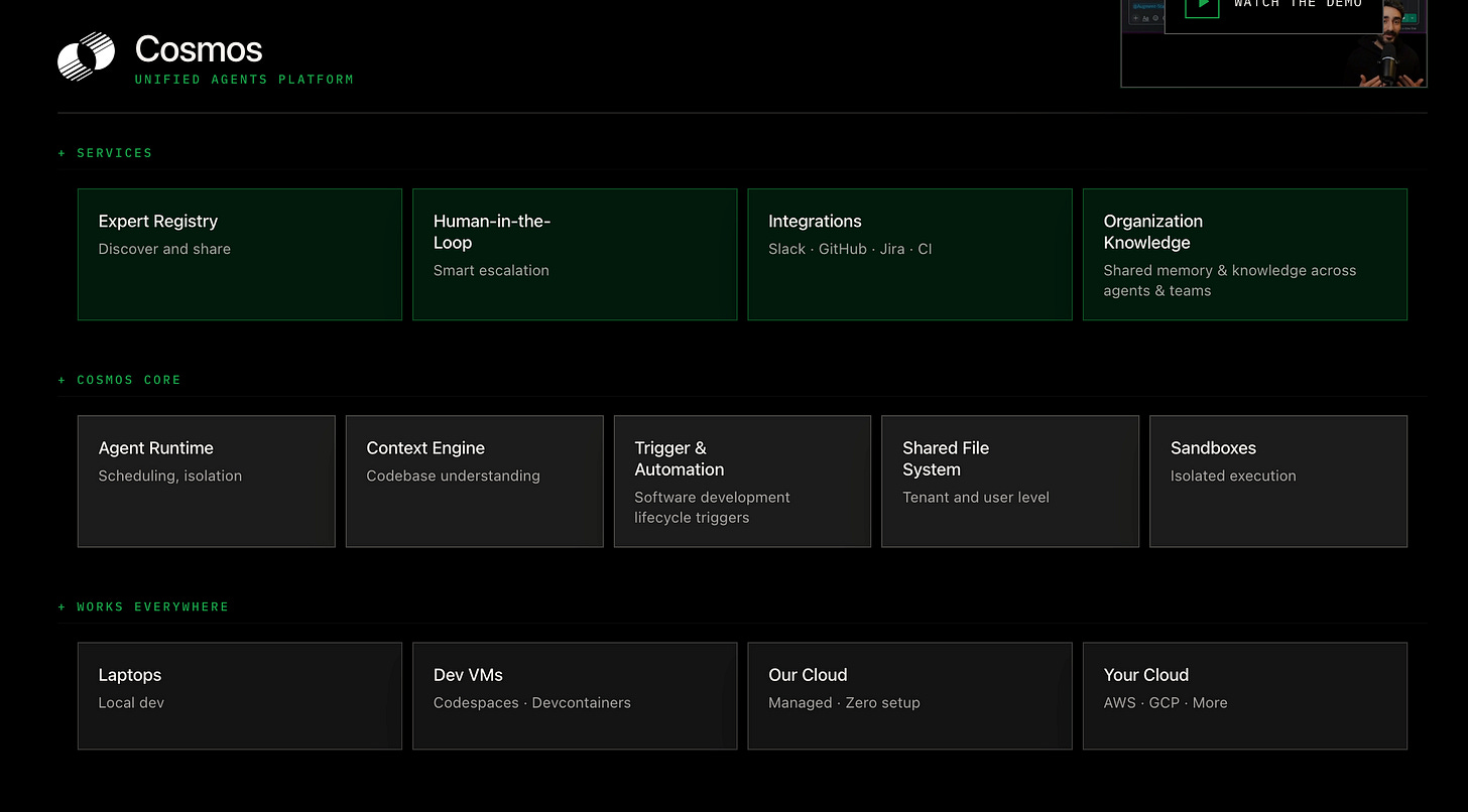 Services, core description, and integrations of Cosmos, an AI tool for agentic engineering Services, core description, and integrations of Cosmos, an AI tool for agentic engineering