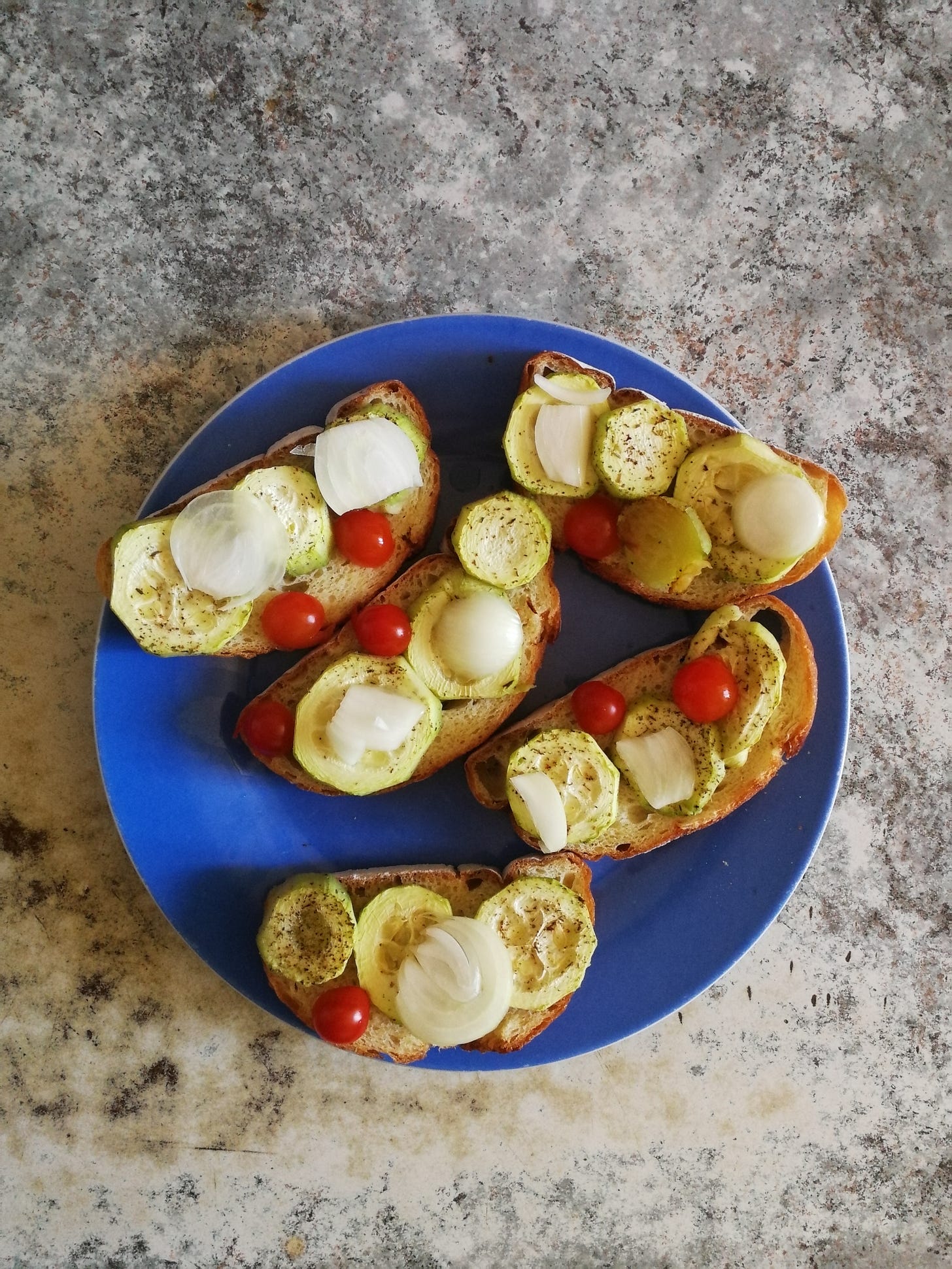 bread zucchini tomatoes onion