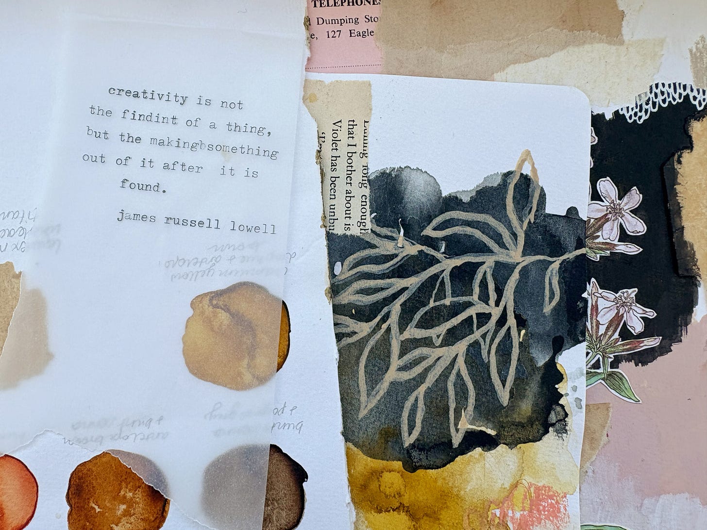 Various old sketchbook pages with paint swatches.