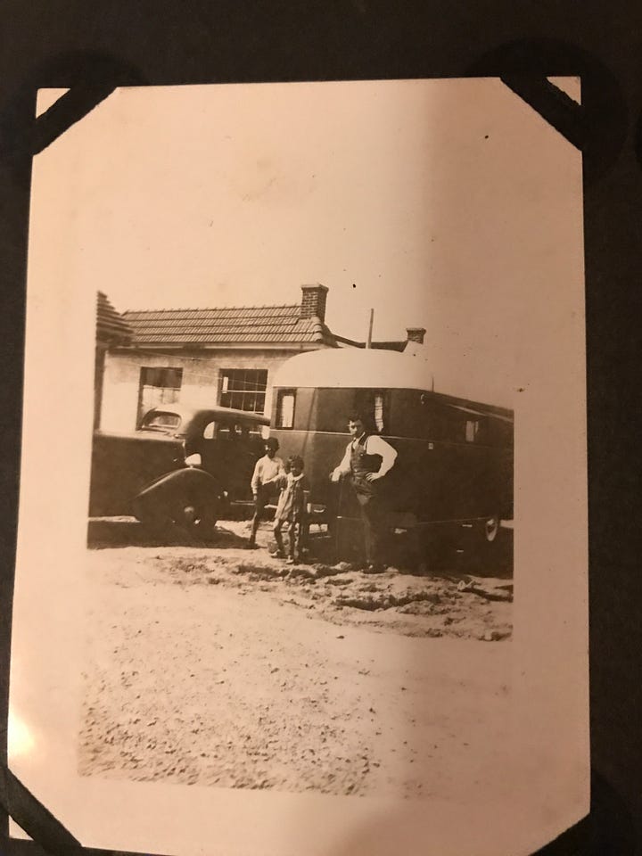 Images of Russell's vamily caravans over the last century.