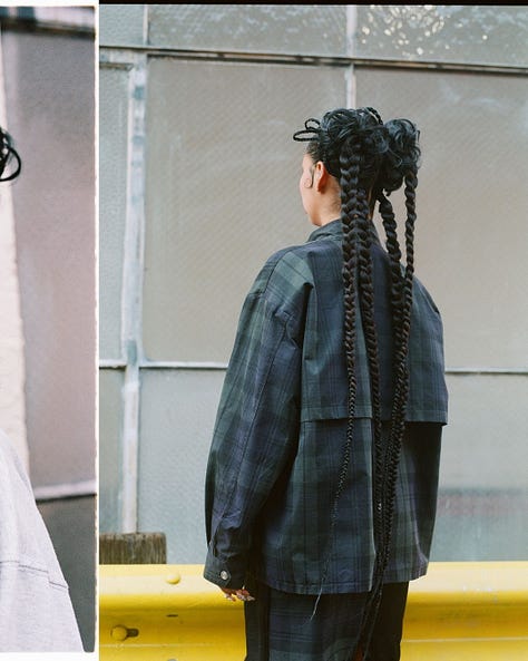Latina Girl in braids in Paris streets