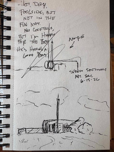 9 different urban sketches in black line by Dave Conrey