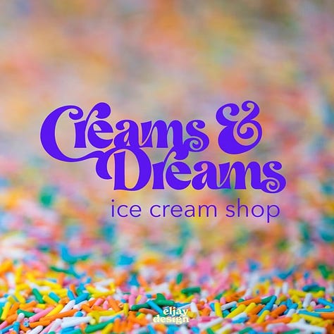 branding of ice cream shop "creams and dreams"