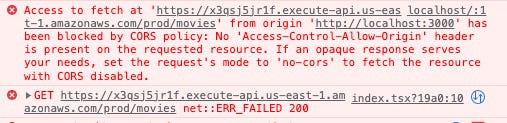 CORS error