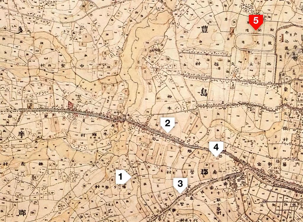 1880 map of Tokyo’s Toyama Racetrack and surroundings 1880 map of Tokyo’s Toyama Racetrack and surroundings