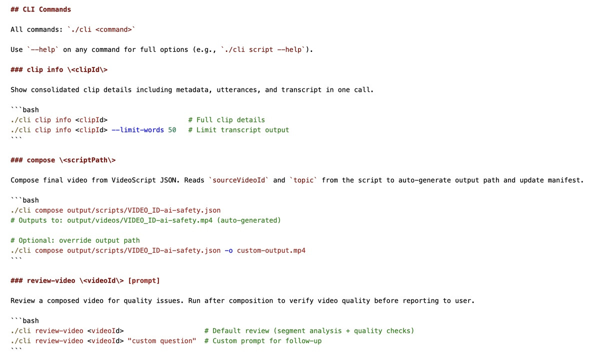 CLI commands documentation CLI commands documentation