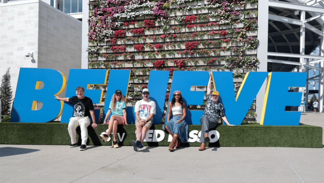 Jeremy Swift, Juno Temple, Jason Sudeikis, Abbie Hern and Brendan Hunt attend a press conference and welcome fans to the “Ted Lasso” Night fan event at CPKC Stadium in Kansas City to celebrate the fourth season of the Apple TV series. Season four of “Ted Lasso” premieres globally on Apple TV on Wednesday, August 5, 2026. Jeremy Swift, Juno Temple, Jason Sudeikis, Abbie Hern and Brendan Hunt attend a press conference and welcome fans to the “Ted Lasso” Night fan event at CPKC Stadium in Kansas City to celebrate the fourth season of the Apple TV series. Season four of “Ted Lasso” premieres globally on Apple TV on Wednesday, August 5, 2026.