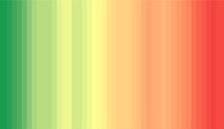 The Forest Stripes change in colour from green to red, from the left to right sides of the image. They represent the decline in forest-dependent species from 1970 to 2018