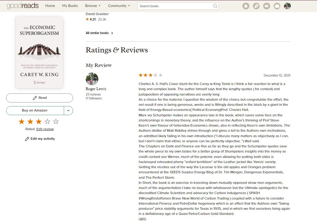 Goodreads, a reading list and some reviews.
