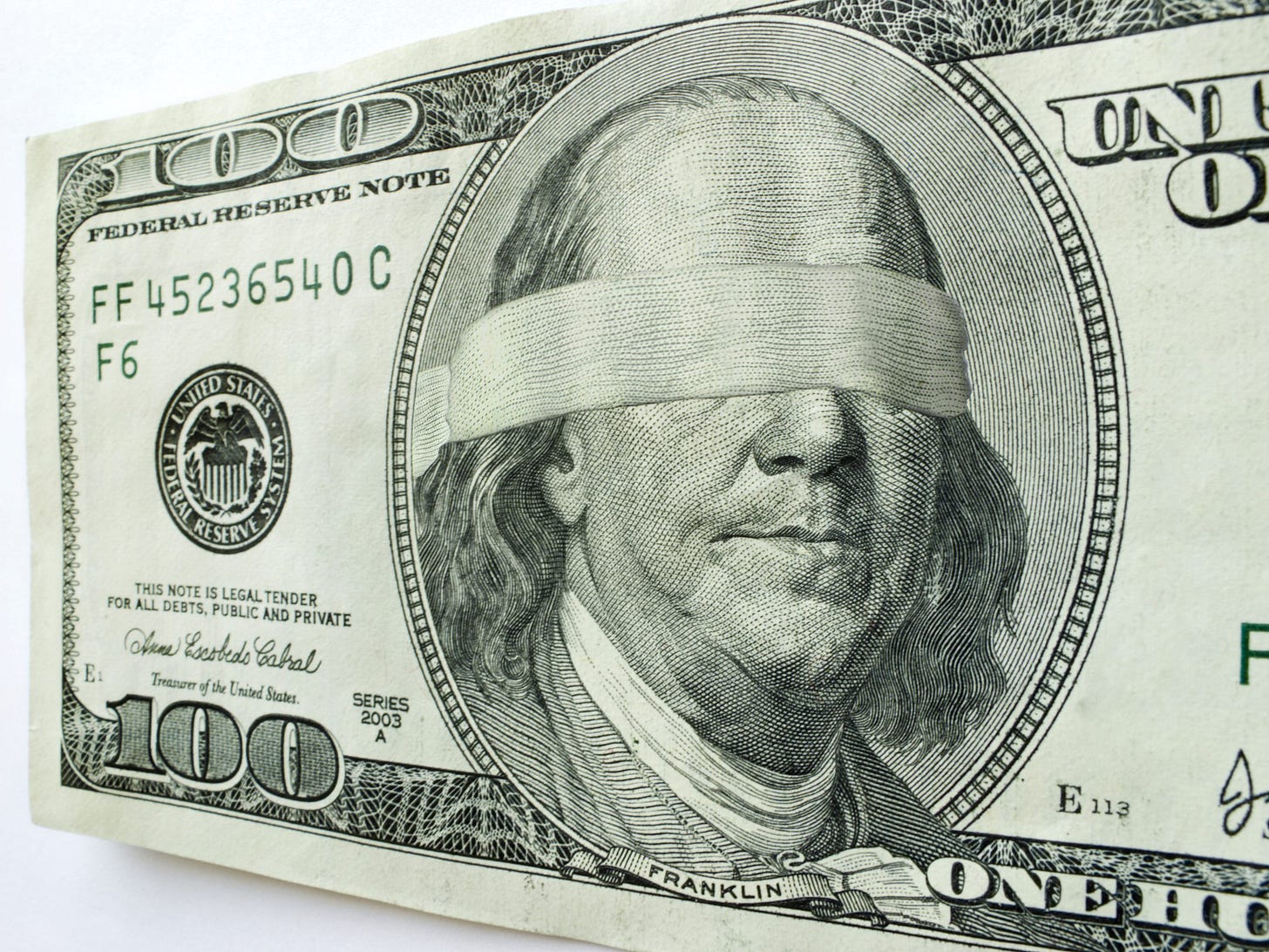 This,Photo,Illustration,Of,Ben,Franklin,Wearing,A,Blindfold,On This,Photo,Illustration,Of,Ben,Franklin,Wearing,A,Blindfold,On