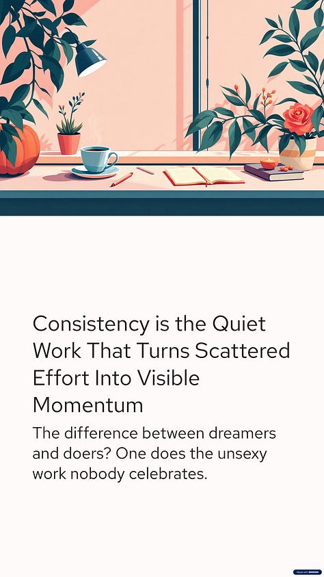 Consistency is the Quiet Work That Turns Scattered Effort Into Visible Momentum