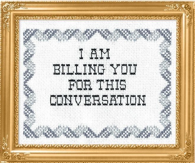This may contain: a cross stitch pattern with the words, i am bling you for this conversation This may contain: a cross stitch pattern with the words, i am bling you for this conversation