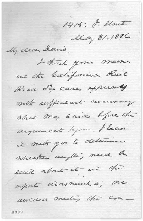 Chief Justice Waite’s reply to Davis Chief Justice Waite’s reply to Davis