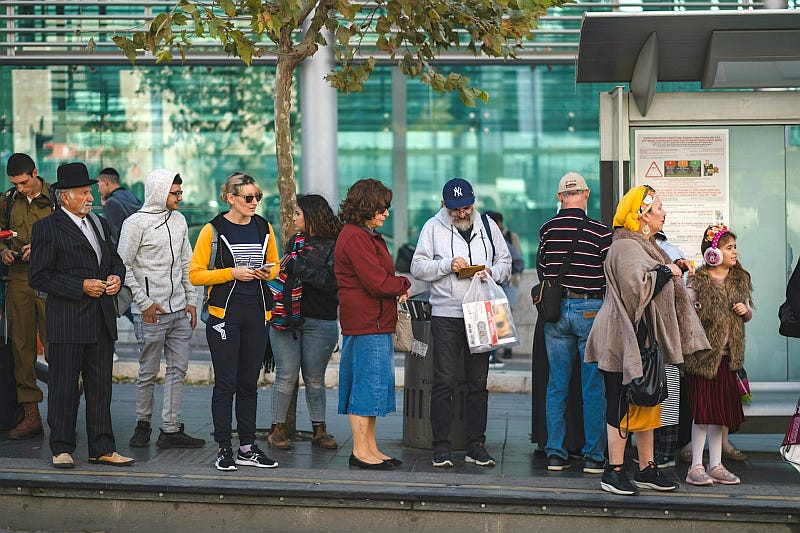 People queueing