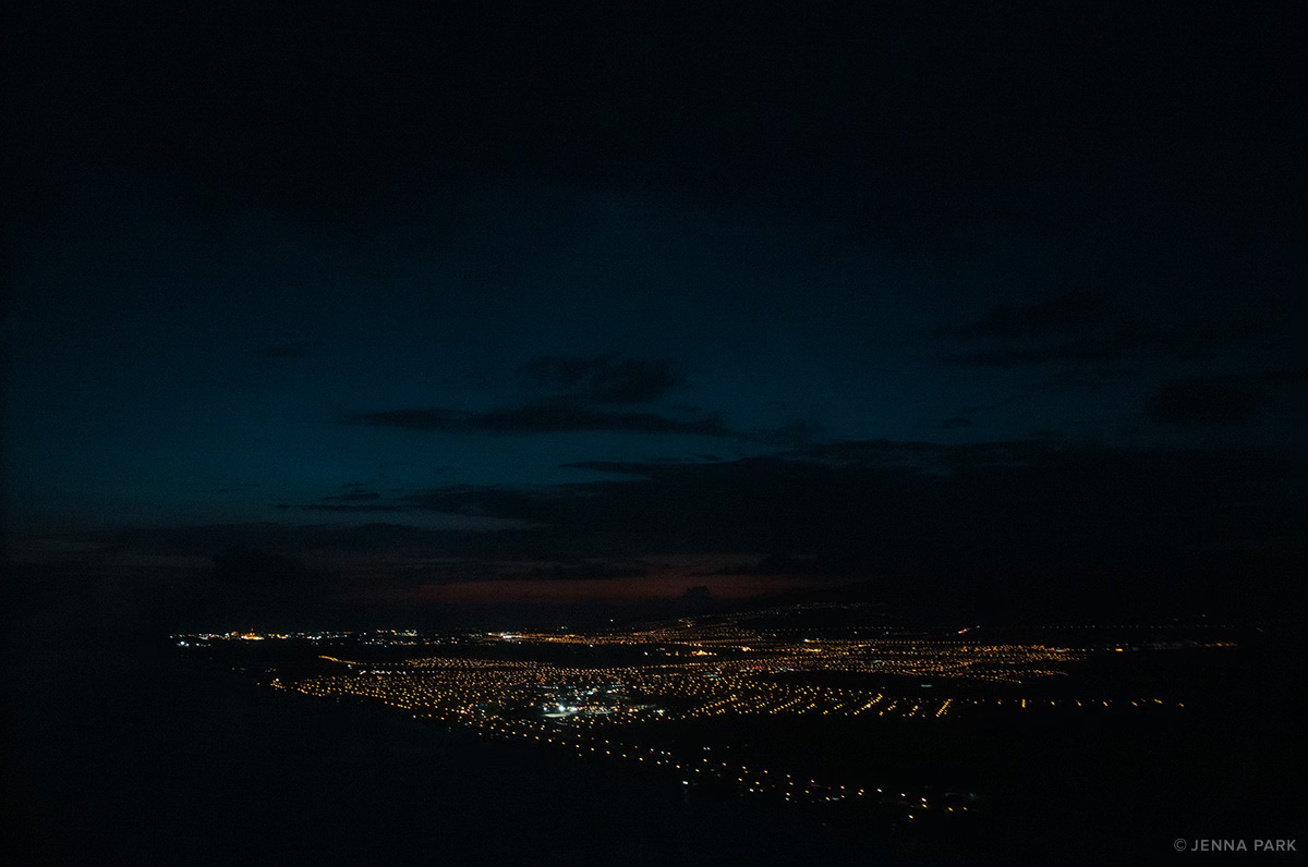 city lights at night