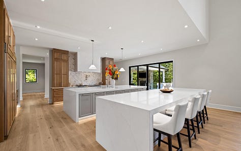 Great room, kitchen and butler's pantry