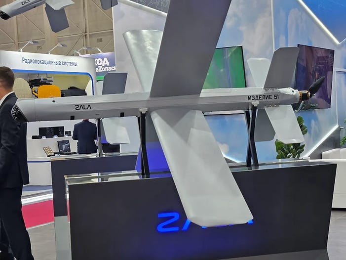 The Lancet-3/Izdeliye-51 (article-51), a member of the Lancet family of loitering strike drones The Lancet-3/Izdeliye-51 (article-51), a member of the Lancet family of loitering strike drones