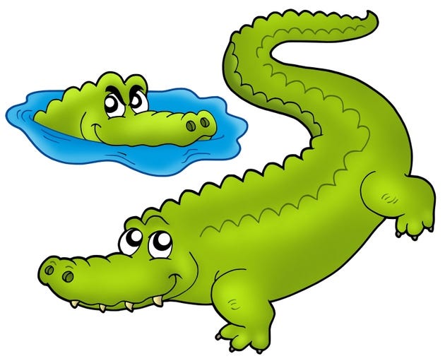 Pair of cartoon crocodiles Pair of cartoon crocodiles