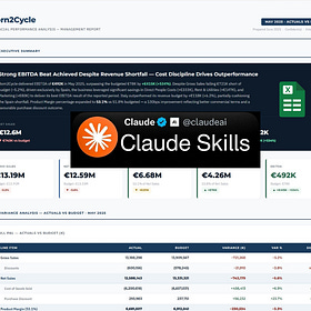 Claude Skills for CFOs, one setup. Consistent dashboards. Forever