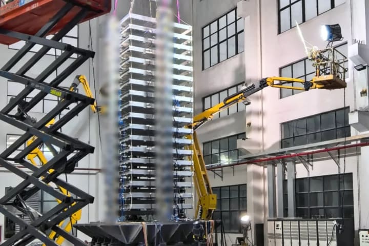 Thirty-six satellite testing stacks from Genesat (left) and Space Pioneer (right).