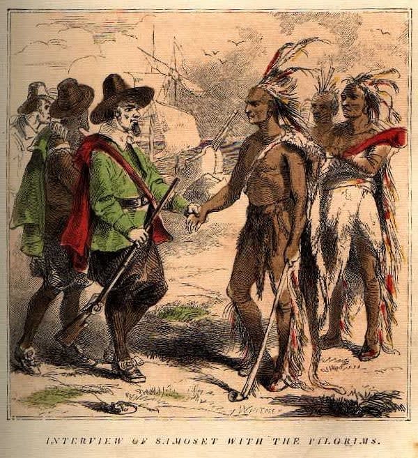 r/todayilearned - TIL of Samoset, the first Native American to make contact with the Pilgrims of Plymouth Colony. He entered the settlement unannounced, greeted the colonists in English (which he had learned from fishermen in Maine), and asked for beer.