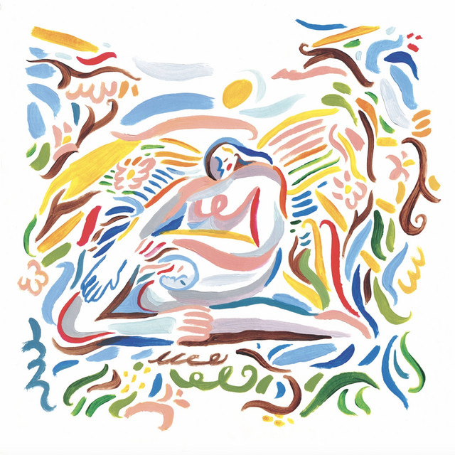 Album art for berlioz's Open This Wall. Colorful painting in the style of Matisse with a man with his head in a woman's lap. Painted in bright colors and an impressionistic way.