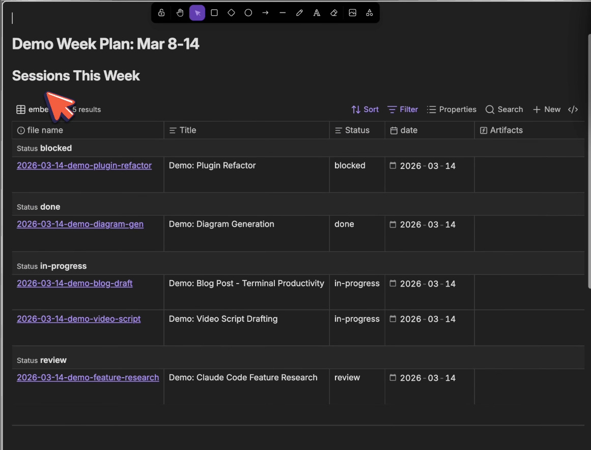 Obsidian Bases dashboard Obsidian Bases dashboard