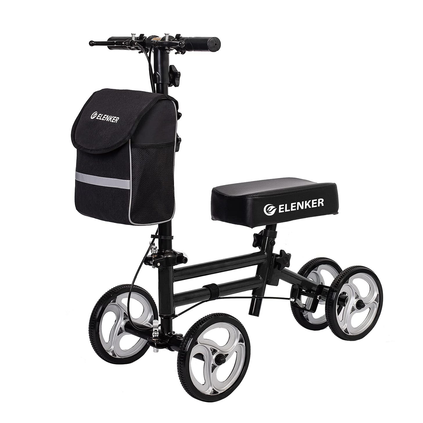 Amazon.com: ELENKER Knee Scooter Economy Knee Walker with Dual Braking  System for Injury or Surgery to The Foot, Ankle Injuries Black : Health &  Household