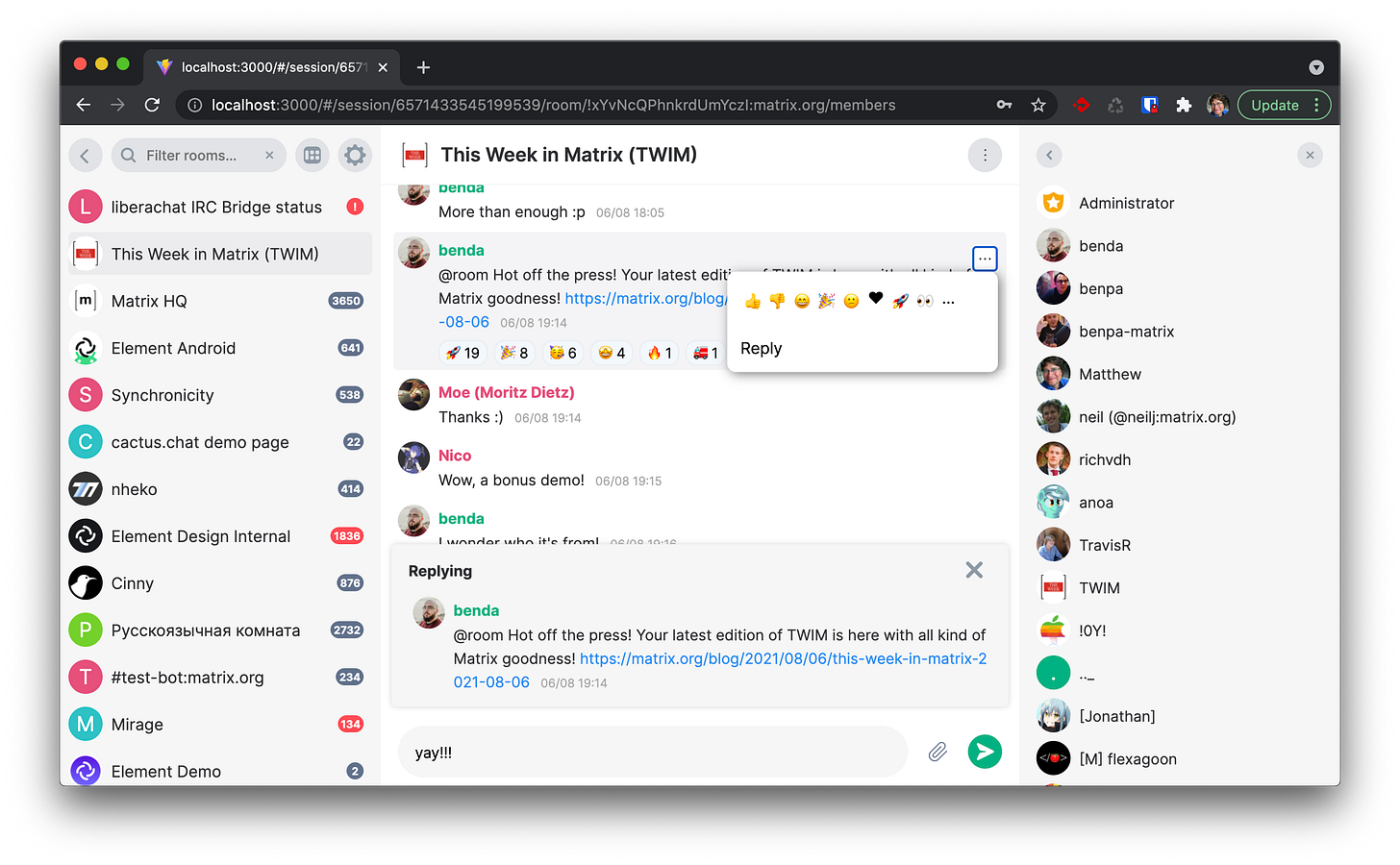 Matrix.org - This Week in Matrix 2021-08-06