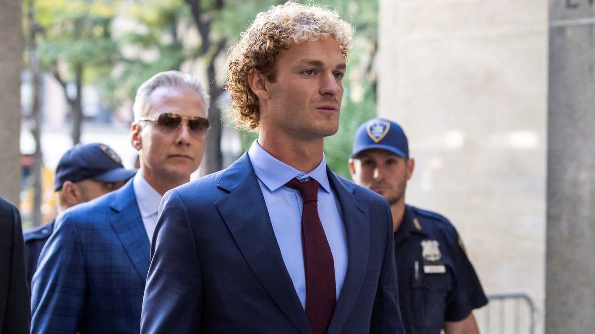 Former U.S. Marine Daniel Penny arrives at Manhattan Criminal Court for jury selection in his trial for the death of Jordan Neely, in New York City, U.S., October 21, 2024.
