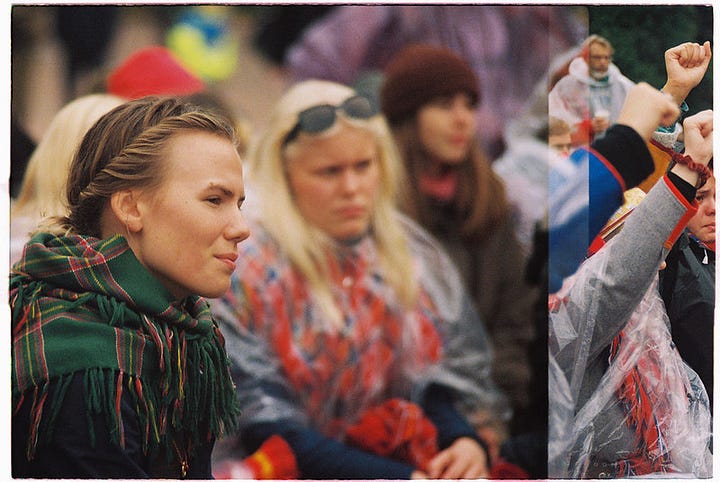 European capitalism swallows everyone, including the last indigenous peoples of Europe, the Sami. Protest photos via FlickR