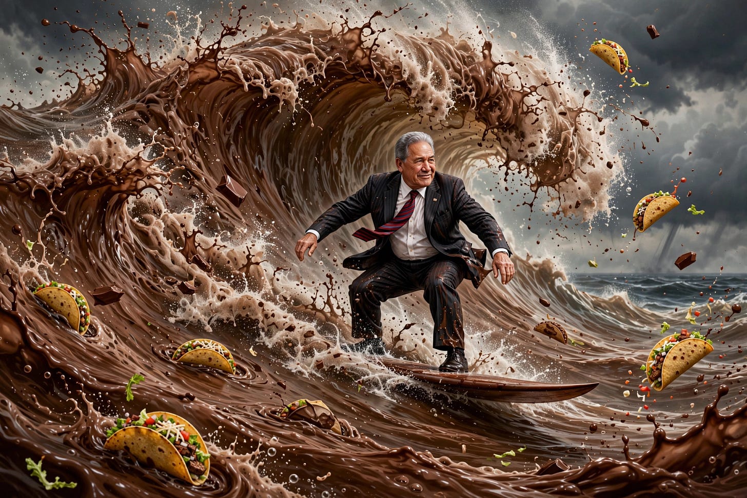 Winston Peters rides a Tsunami of Tacos past and present.