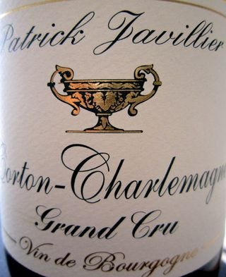 A - Javillier Corton label CU A - Javillier Corton label CU