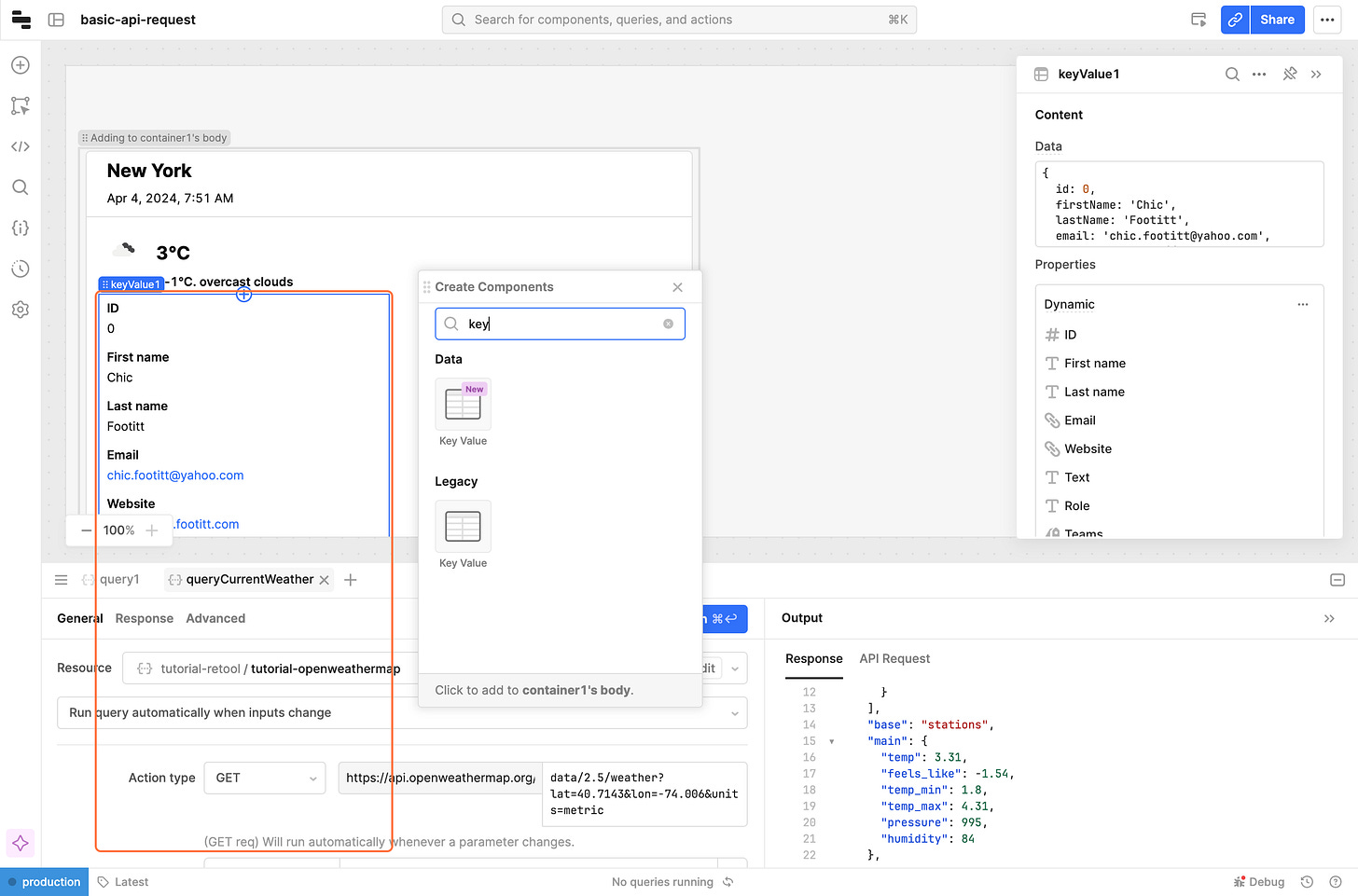 Click on keyValue1…