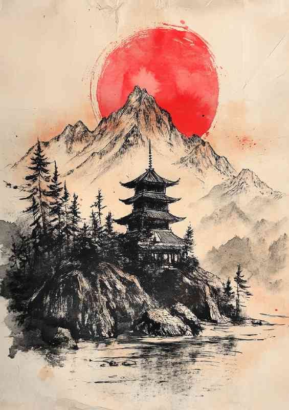 Traditional Japanese painting depicting mountains art Don't Miss Traditional Japanese painting depicting mountains art Don't Miss